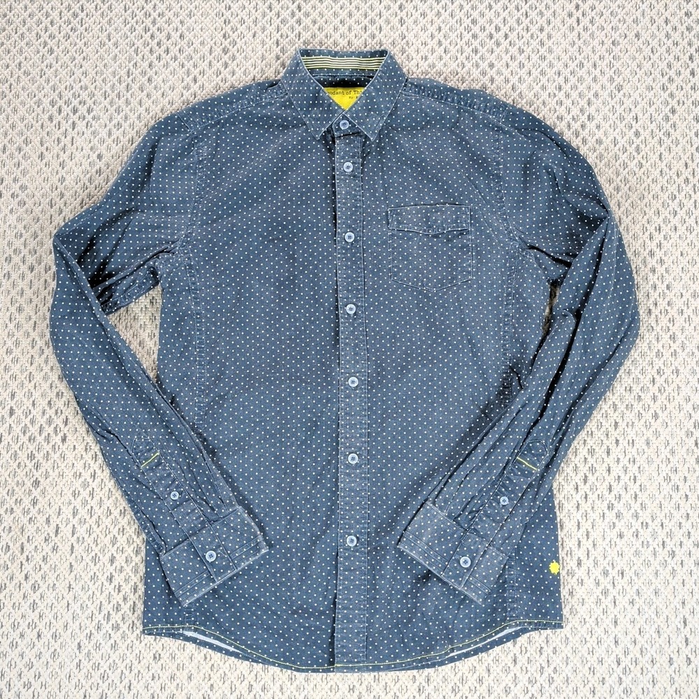 Descendant Of Thieves Shirt Men's Small Geometric LS Dres Ladro Button Up Navy